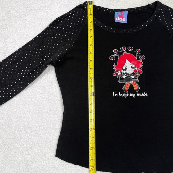 Vtg Ruby Gloom I'm Laughing Inside T Shirt Y2K Hot Topic Mall Goth Emo Baby Tee - Picture 13 of 16